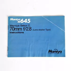 +Manuale istruzioni obiettivo Mamiya Sekor C 70mm F2.8 originale vintage - Foto 1 di 2