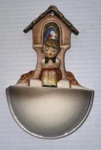 Vintage Hummel Goebel 164 Wandtasche Weihwasserbrunnen Mädchen betend West Germany - Bild 1 von 8