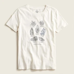NWT J.Crew Size XS Vintage Cotton Crystals T-shirt Ivory Short Sleeve Top - Picture 1 of 4