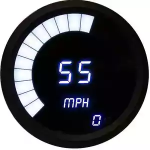 3 3/8 "Velocímetro universal Tacómetro Bargraph Gauge Blanco LED Bisel Negro - Imagen 1 de 5
