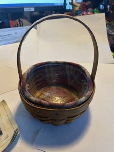 Longaberger Classic Small Easter Basket With Plaid Liner & Protector! Super Cute - Imagen 1 de 4