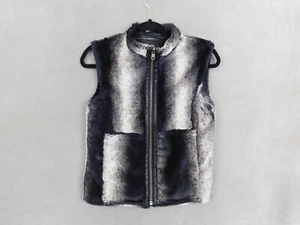 Skea Ski Vest Reversible Faux Fur Zip Up Black Sleeveless Coat Small Women - Picture 1 of 11