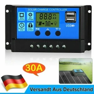 30A PWM Solar Laderegler Charge Panel Controller Regler Daul USB 12V-24V LCD - Bild 1 von 10