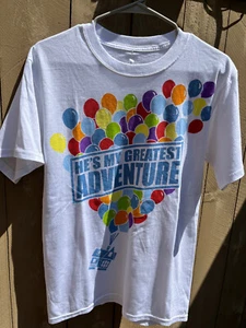 Disney's Up He's My Greatest Adventure Graphics WHITE T-Shirt - Unisex Men's S - Picture 1 of 8