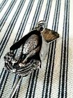 Interesting Large Antique Silver Hatpin/ Jacket Pin - Wild Turkey - Hand Made