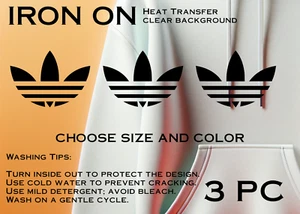 3 Adidas Trefoil Iron-On – Free US Shipping 🚀 - Picture 1 of 4