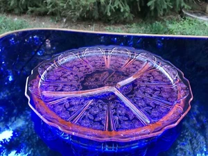 Cherry Blossom Depression Glass Pink Grill Plate 9" Jeannette 1930-1939 MINT WOW - Picture 1 of 12