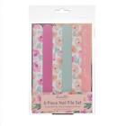 Danielle Creations Pink Floral Design 6 PC Assorted Nail File Emery Board Set