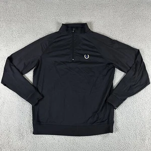 FootJoy Sweatshirt Men L Black Long Sleeve Stand-Up Collar 1/4 Zip Nylon Stretch - Picture 1 of 9