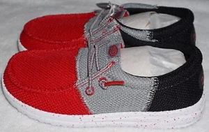 Hey Dude Wally Youth Tri Y Varsity Red/Gray Youth Size C13 NEW - Picture 1 of 7