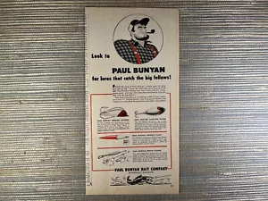 Paul Bunyan Bait Co Fishing Lure Minneapolis Minnesota 1946 Vintage Print Ad - Picture 1 of 1