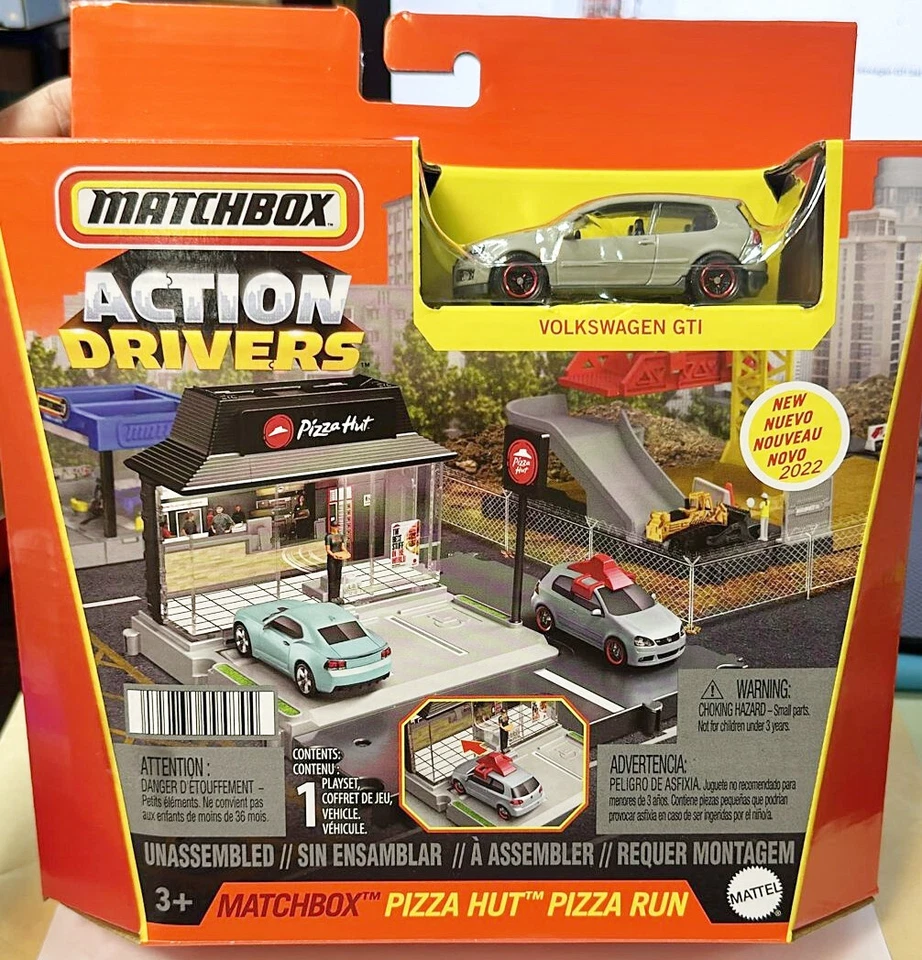 Matchbox Town Pizza Hut (negro) con Volkswagen Golf GTi Foto 1 de 1
