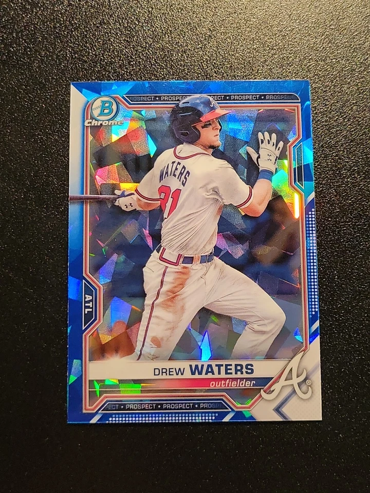 DREW WATERS 2021 Bowman Chrome SAPPHIRE REFRACTOR #BCP-81 BRAVES - Image 1 of 1