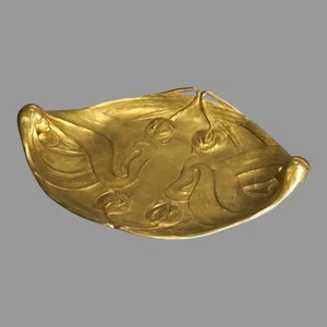 Bandeja figurativa grande de bronce Art Nouveau firmada H. blanco, protegido - Imagen 1 de 8