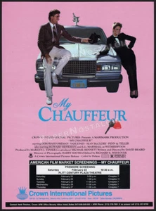 MY CHAUFFEUR - Original 1986 Trade AD / ADVERT _ Sam Jones _ Deborah Foreman - Picture 1 of 1