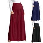 Ladies Plus Size Maxi Skirts Women Long Length Skirts with Pockets Beach Dress