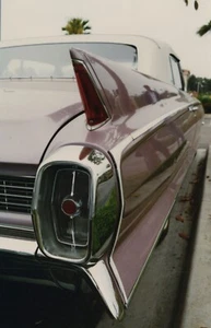 1962 Cadillac ConvertiblePink Classic Car Profile View Chrome Accents - Picture 1 of 3