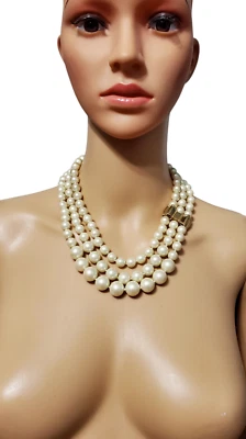 COLLAR NUPCIAL KATE SPADE NY DECLARACIÓN MUJER BEIGE MULTI 3 HEBRAS PERLAS LAZO Foto 1 de 3