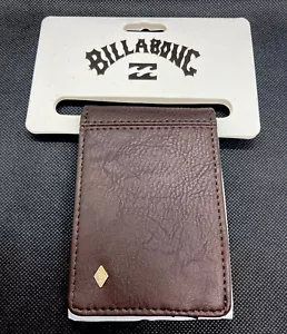 Cartera Billabong Bi Plegable Delgada Nueva con Etiquetas - Cuero Marrón Java Apto para Veganos ÚLTIMO - Imagen 1 de 5