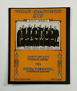 World Series Program Cover Card 1905 New York vs Philadelphia WS1 - Picture 1 of 2