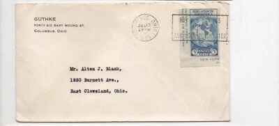United States cover 735a lower left corner Columbus Ohio to East Cleveland OH - Image 1 of 2