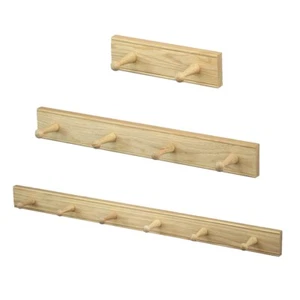 Abrigo de madera colgador con clavijas agitadoras tradicionales 2, 4, 6 - Hecho en Inglaterra - Imagen 1 de 4