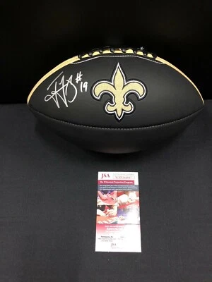 TED GINN JR 新奥尔良圣人签名黑色美式橄榄球 JSA 正品证书 WPP264047 — 第 1/3 张图片