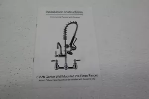 Kommerzielle Spültischarmatur mit Vorspülsprüher 8" Mitte Wandhalterung - Bild 1 von 7