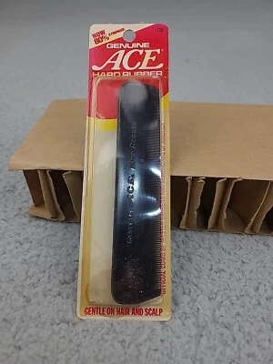 DAMAGED Package READ Vintage Genuine Ace Hard Rubber Comb 5"  Made USA Pocket  - Image 1 of 4