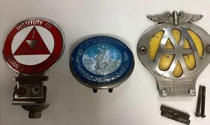 3 X Vintage Metal Car Badges, AA, Regarde St Christopher, And IAM - Picture 1 of 7
