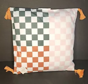 New Target Playground Decorative Reversible Throw Pillow Checkered sz:14'' Plaid - Picture 1 of 8