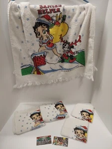 Vintage Betty Boop Handtuch Set Weihnachtsmann Helfer Made in USA King Features Syndicate - Bild 1 von 8