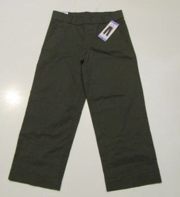 GLORIA VANDERBILT Pull On Wide Leg Crop Pants Sz 12 Green Womens NWT - Image 1 of 3