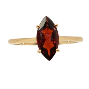 18k Gold Vermeil - Natural Garnet - Madagascar 925 Silver Ring s.7.5 CR70502 - Picture 1 of 1