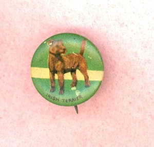 1930er ~ IRISH TERRIER HUND ~ GERAGHTY & CO. ~ PINBACK - Bild 1 von 2