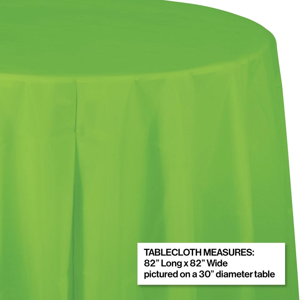 Round Tablecloth Round Plastic Tablecloth Lime Green 82in Party Supplies - Image 1 of 1