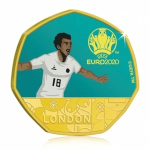 Offizielle UEFA EURO 2020 24 Karat Goldmünze England Wembley Italia London - Bild 1 von 5