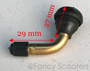 90° Tire Valve Stem Tubeless - Curved Bent ATV Scooter Moped Bike Quad - Picture 1 of 3