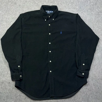 Polo Ralph Lauren Shirt Mens Large Black Blake Corduroy Button Down Long Sleeve - Image 1 of 4