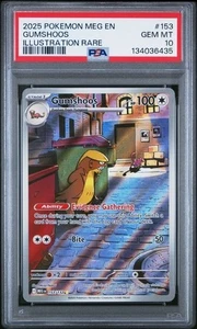 POKEMON MEG EN-MEGA EVOLUTION 2025 ILUSTRACIÓN RARA #153 GUMSHOOS PSA 10 DONALD - Imagen 1 de 2