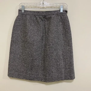 Talbots Size 2 Wool Blend Skirt Black White Side Zip Lined Short - Picture 1 of 4
