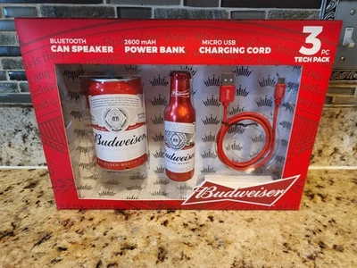 Budweiser Bluetooth Speakers 3pc Tech Pck. - Image 1 of 4