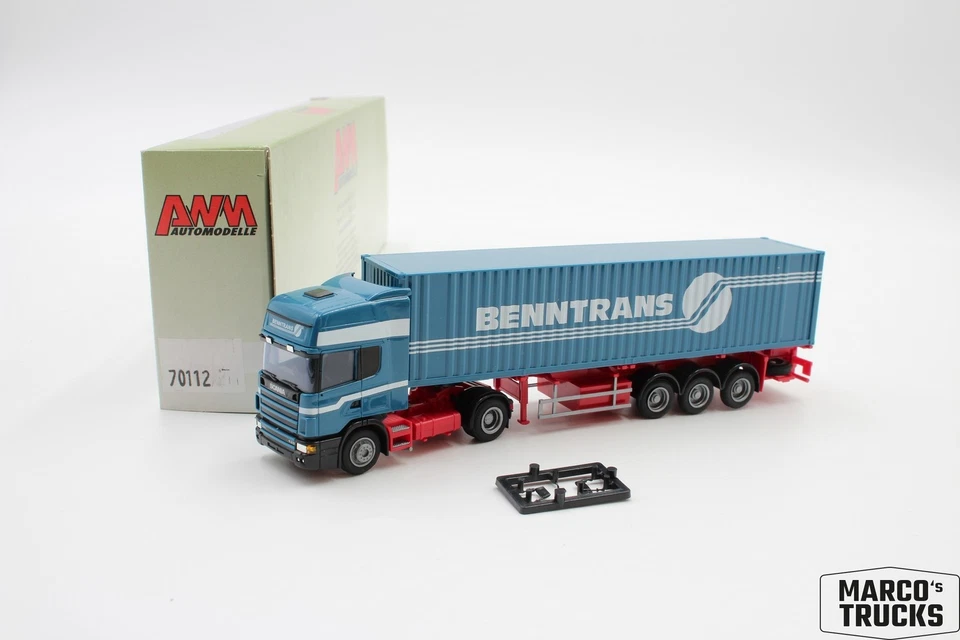 AWM Scania 124 container semi-trailer truck "Benntrans" 70112 1:87 /AW2902 - Image 1 of 1