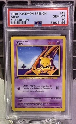 1999 Pokemon FRENCH 1st Edition Base Set Abra 43/102 PSA 10 GEM MINT - Image 1 of 2