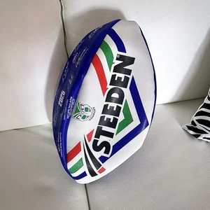 Steeden 2025 Nz Warriors Signed Rugby Ball Brand New Unpumped Navy And White - Foto 1 di 6