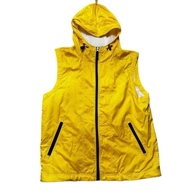 Chaleco tecnológico con capucha Gap vintage para hombre medio amarillo cremallera Gorpcore cortavientos Y2K Foto 1 de 4