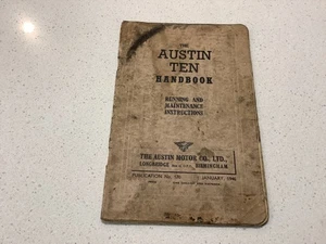 MANUAL AUSTIN TEN INSTRUCCIONES DE FUNCIONAMIENTO Y MANTENIMIENTO 1946 Nº 170 - Imagen 1 de 12