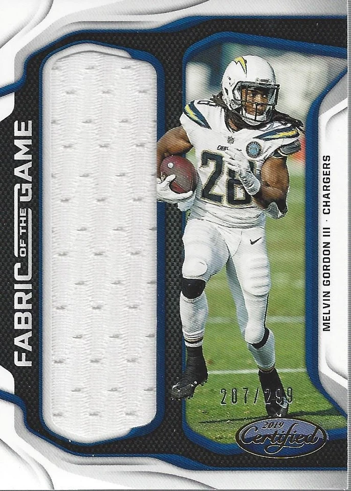 2019 Certified Fabric of the Game #14 Melvin Gordon III Jersey /299 - FB - Image 1 of 2