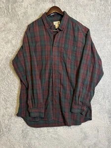 LL Bean Herren Flanell Hemd mit Knöpfen Gr. XXL Tall Rot Langarm Traditional Fit - Bild 1 von 7