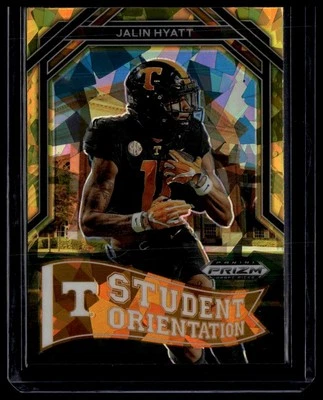 2023 Panini Prizm Draft Picks #SO-14 Jalin Hyatt Student Orientation Gold Ice - Image 1 of 2